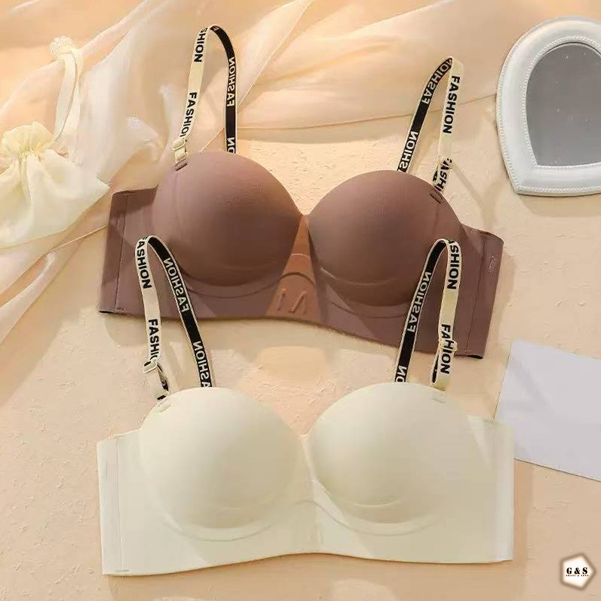 Pack Of 2 Double Padded Seamless Non-Wired Pushup Bras