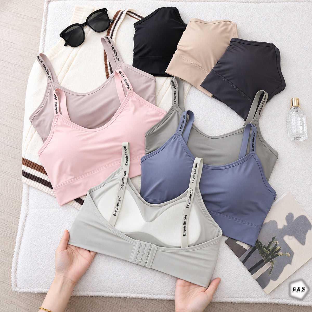 Pack Of 3 Ice-Silk Padded Back Hook Design Sports/Casual Bralette