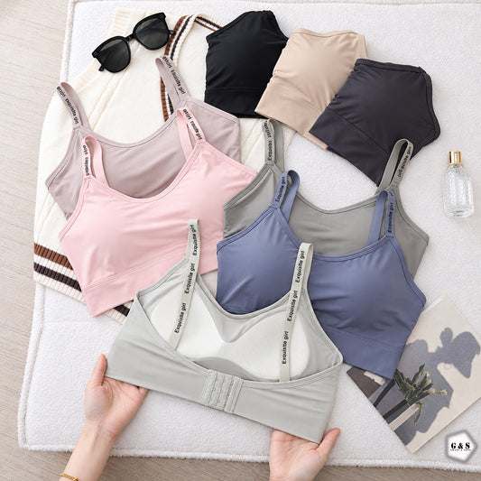 Pack Of 3 Ice-Silk Padded Back Hook Design Sports/Casual Bralette