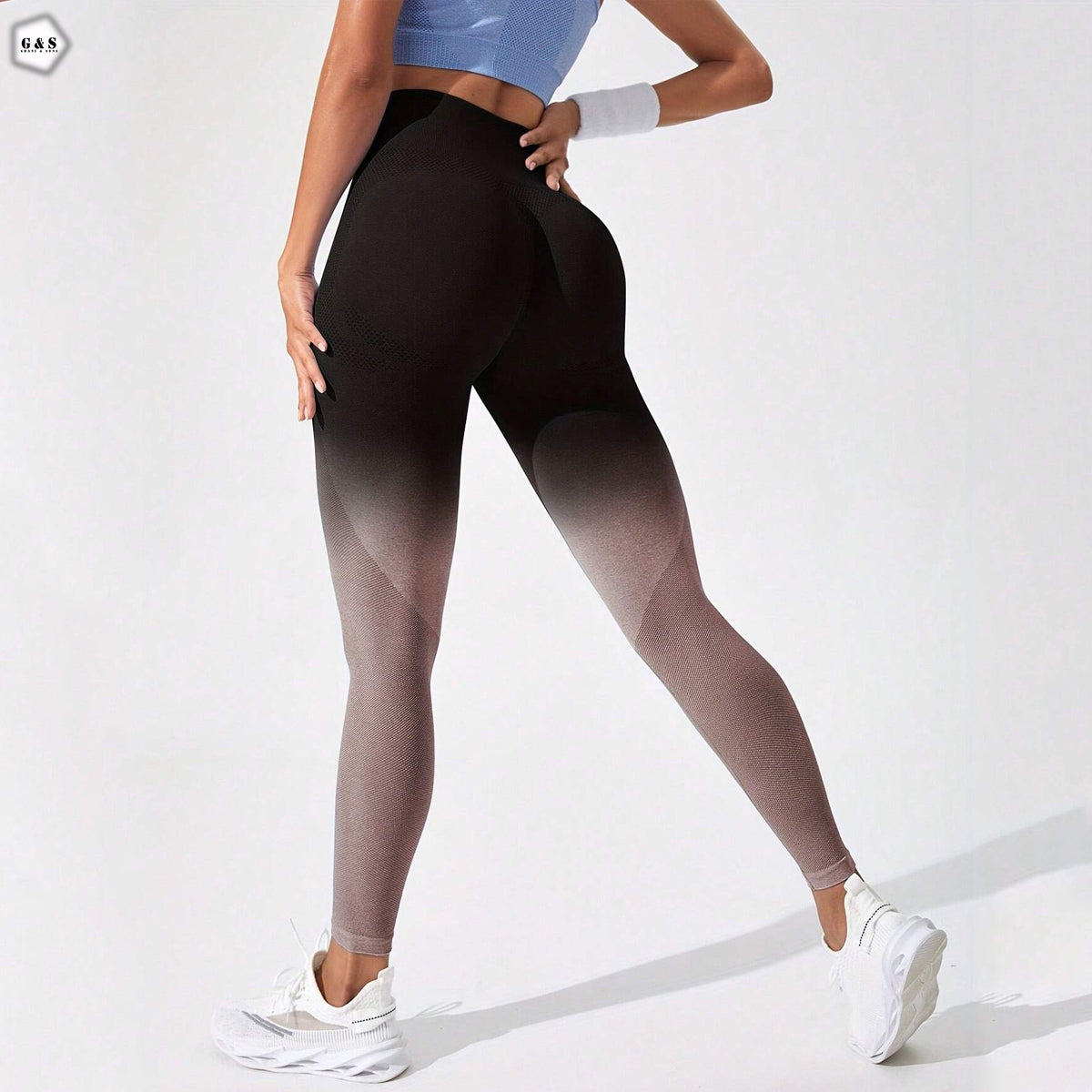 Imported High Waist Seamless Double Shaded Design Butt Lifter Gym/Yoga Legging