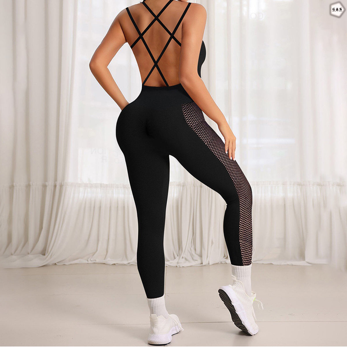 High Quality Mesh Hole Design Seamless Gym/Yoga Set