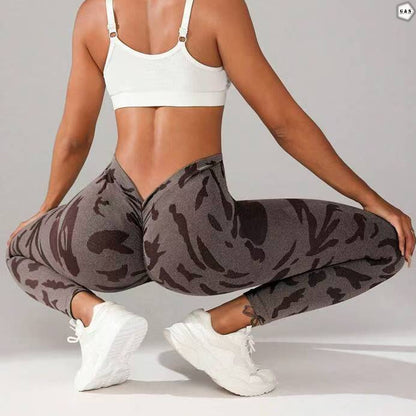 Brown Camouflage Design Seamless Gym/Yoga Legging