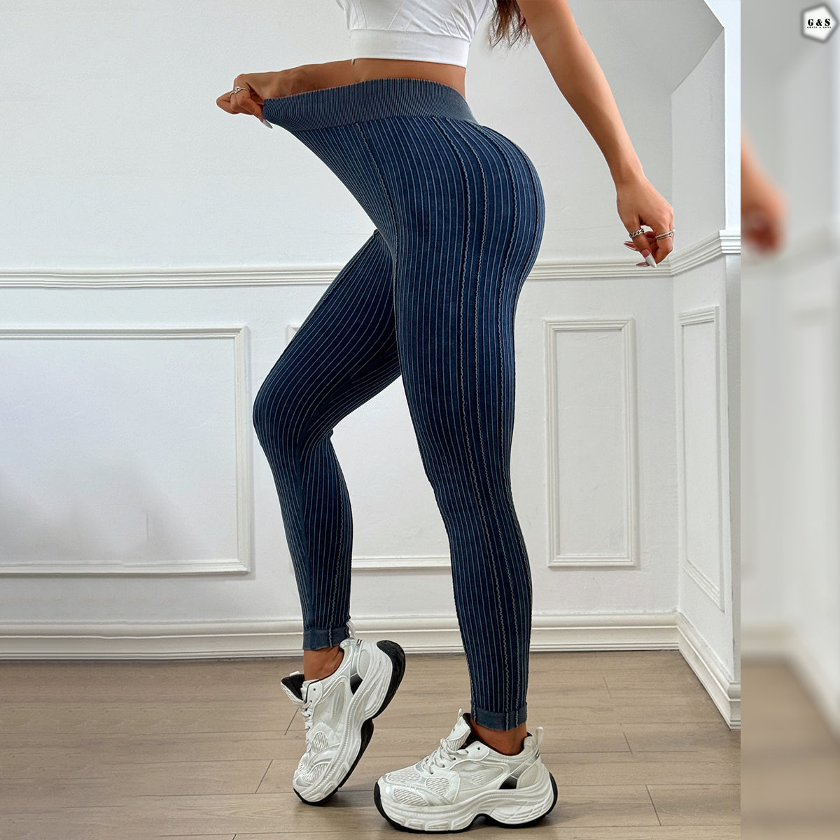 High Waist Seamless Corduroy Textured Butt Lifter Gym/Yoga Legging