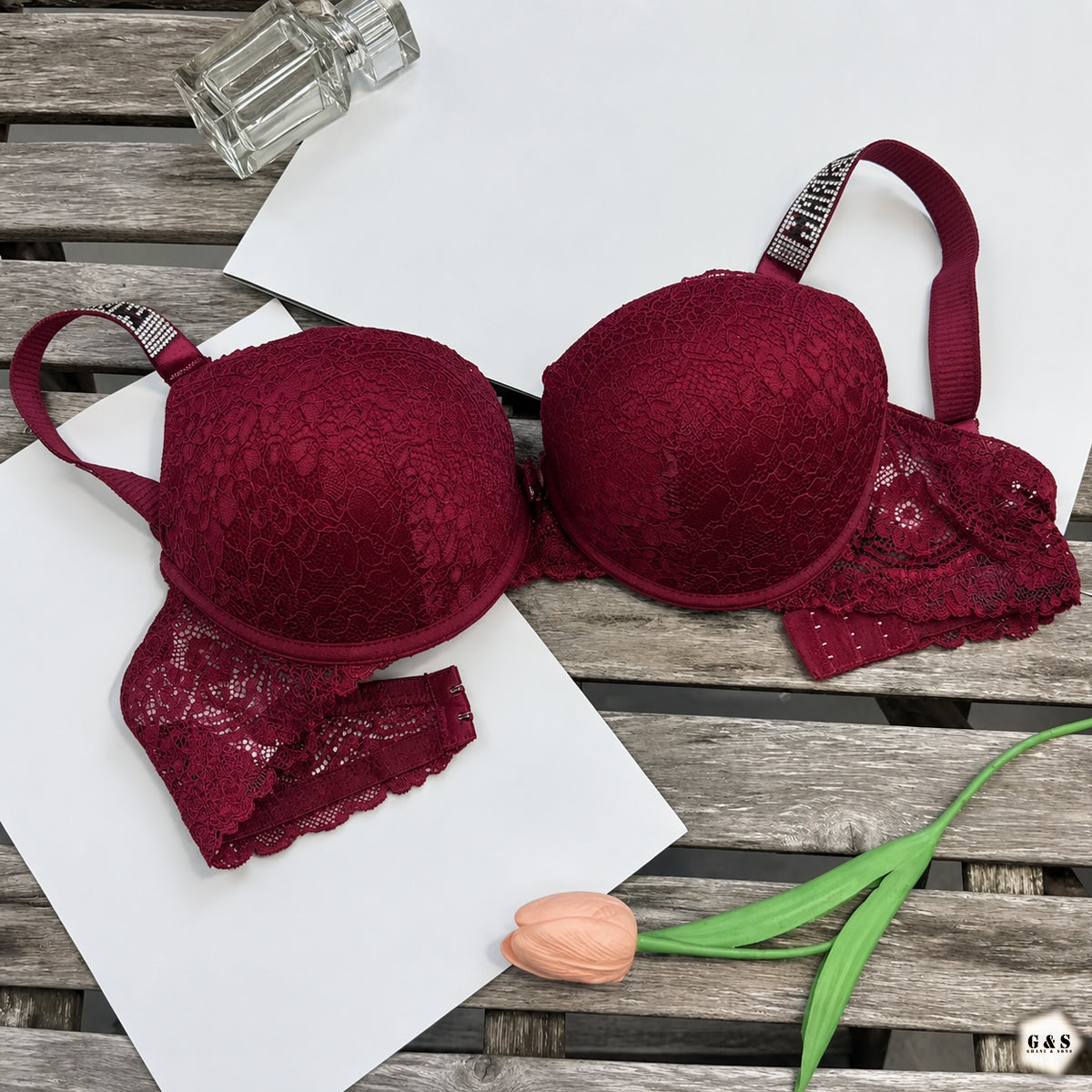 Pack Of 3 High Quality Wired Single Stones Design Padded Pushup Bras