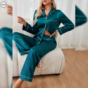 Full Sleeves Silk Night Suit