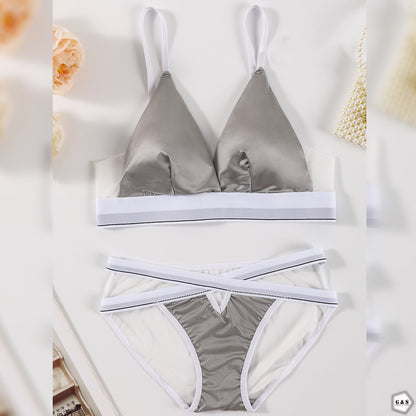 High Quality Pack Of 3 Silk Design Bra/Bralette Panty Sets