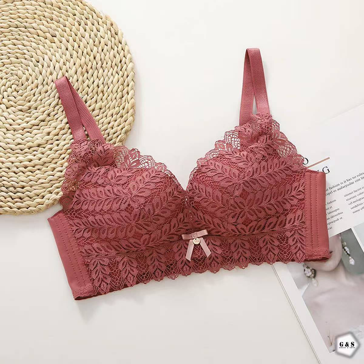 High Quality Pack Of 2 Pushup Non Wired Thick Padded Lace Bras