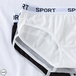 Pack Of 3 Comfortable Sports Fashion Letter Waistband Briefs