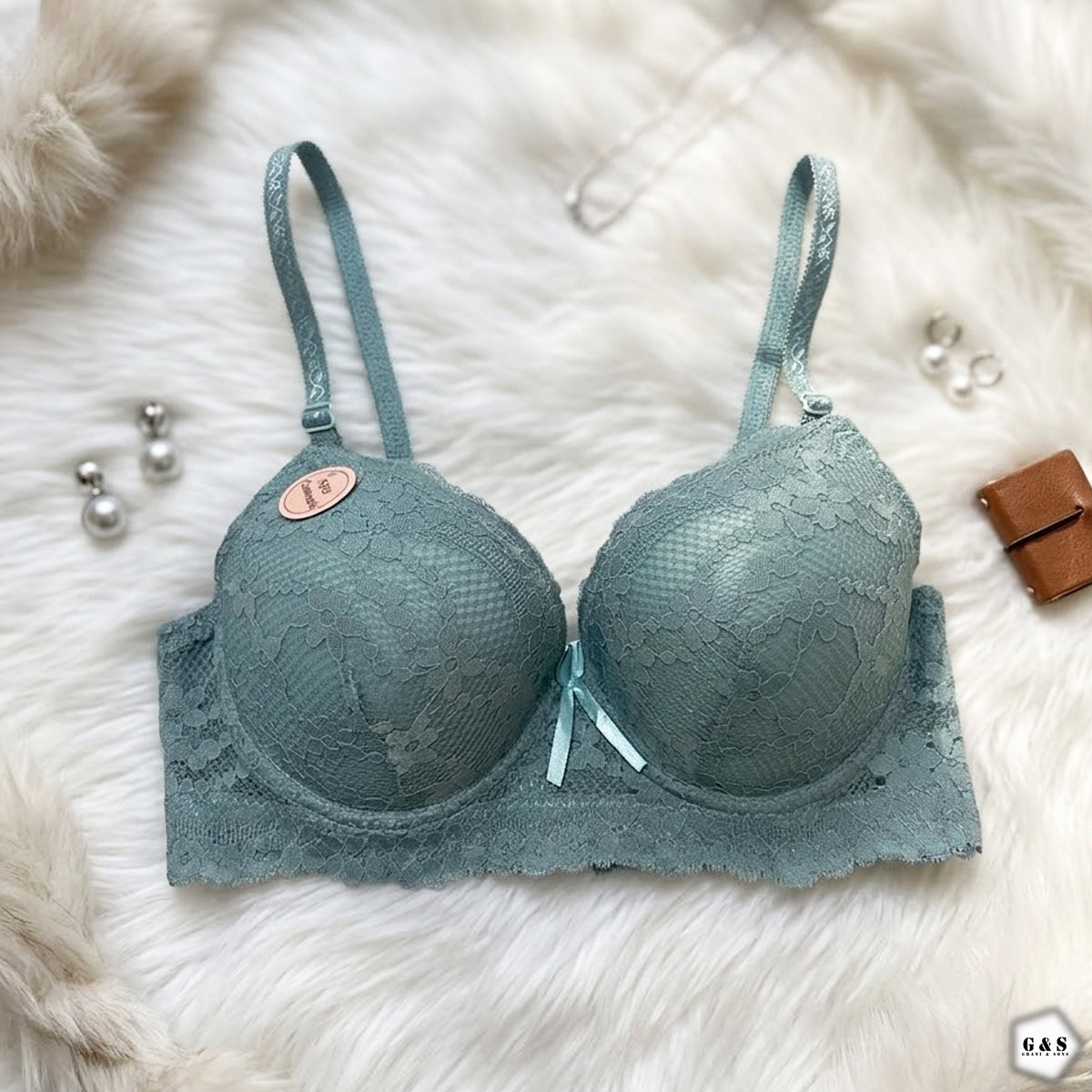 Ladies Imported Pack Of 3 Wired Lace Pushup Bras