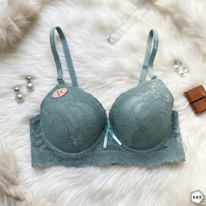 Ladies Imported Pack Of 3 Wired Lace Pushup Bras