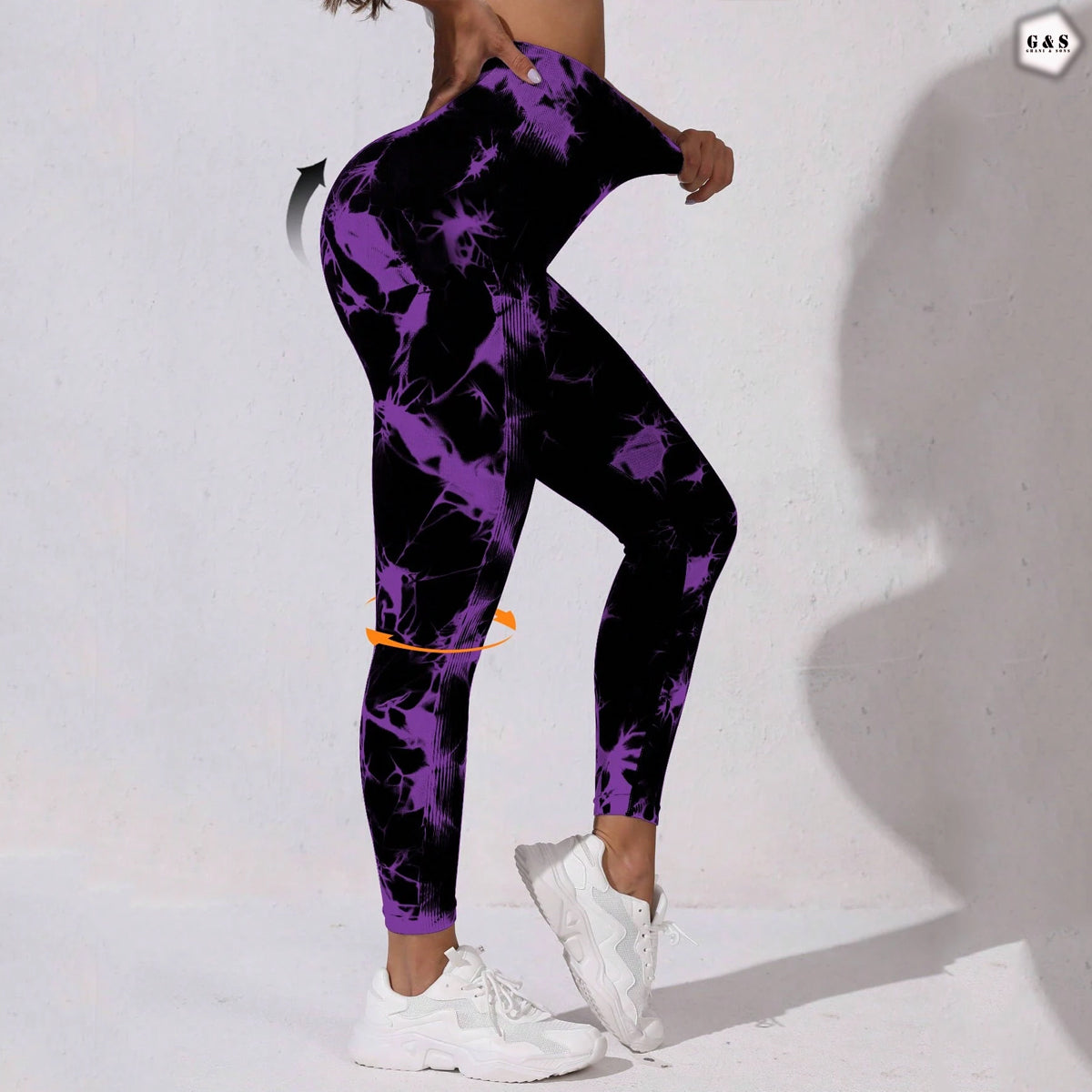 High Waist Seamless Black-Purple Butt Lifter Gym/Yoga Legging