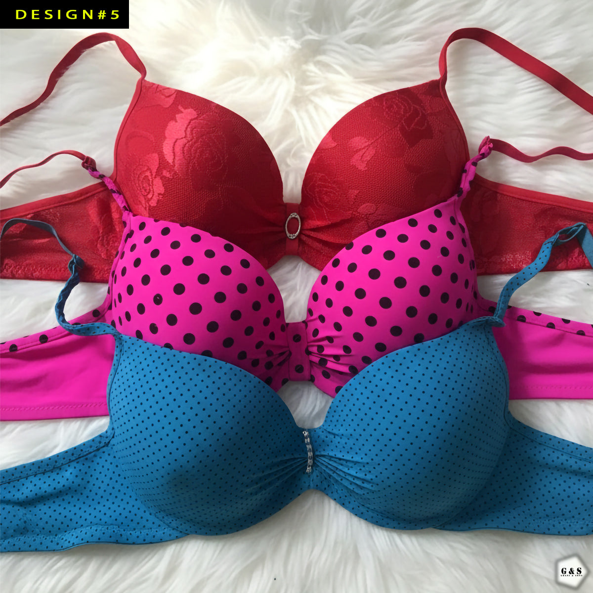 Ladies Imported 36A-B Size Pushup Pack Of 3 Single Padded Wired Bras