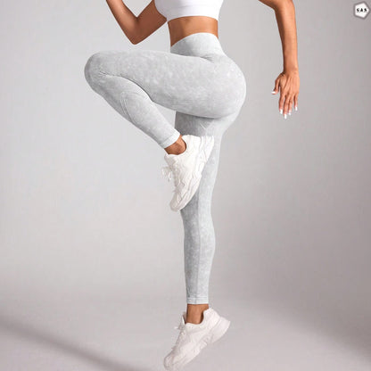 High Waist Seamless White-Grey Butt Lifter Gym/Yoga Legging