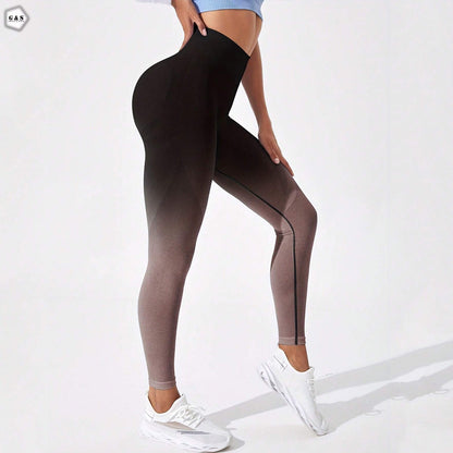 Imported High Waist Seamless Double Shaded Design Butt Lifter Gym/Yoga Legging