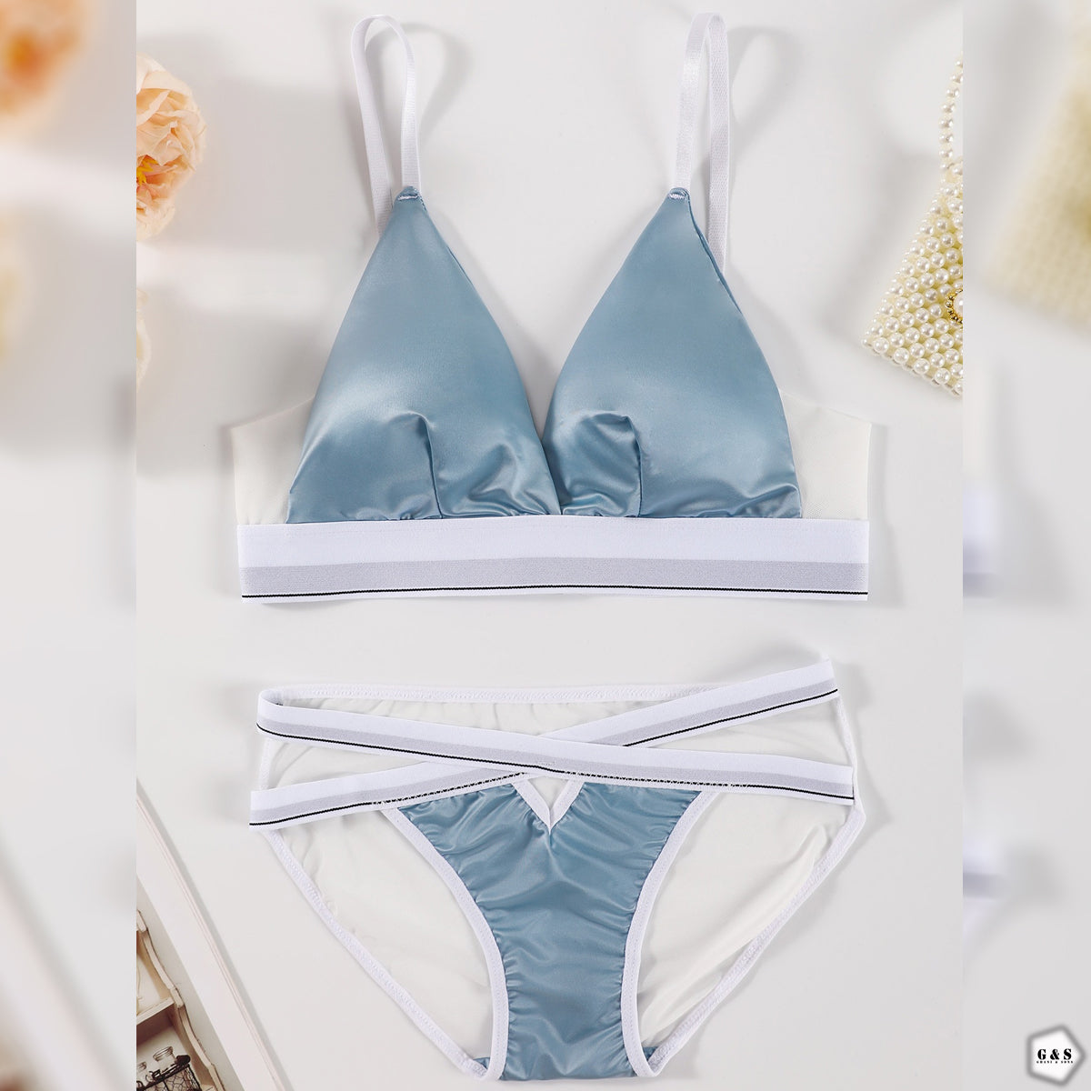 High Quality Pack Of 3 Silk Design Bra/Bralette Panty Sets