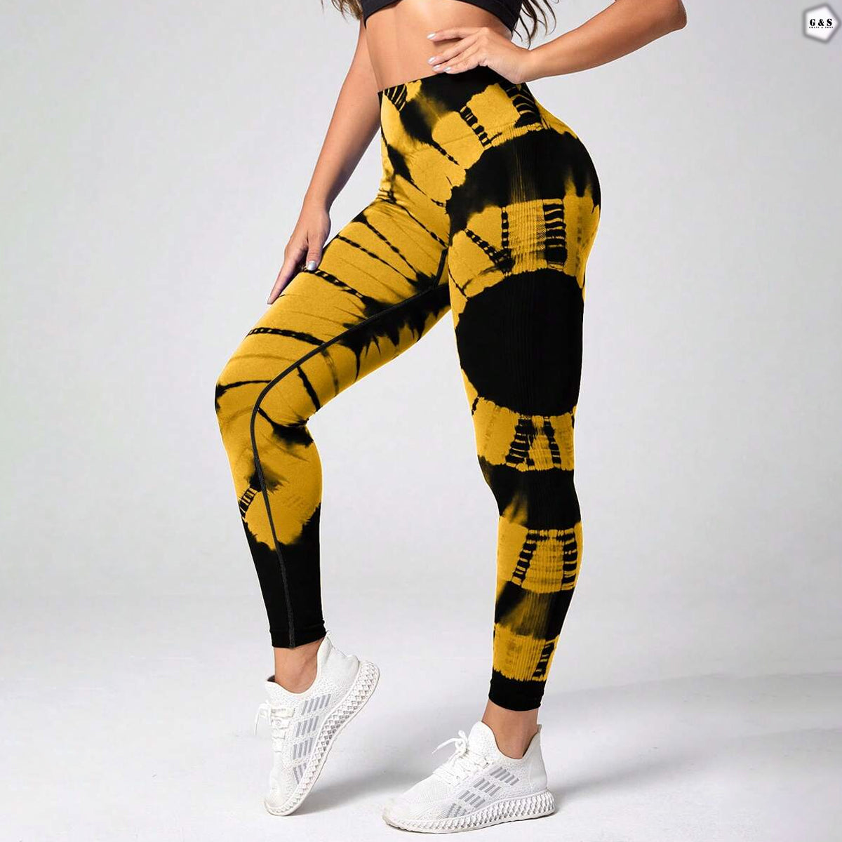High Waist Yellow Seamless Butt Lifter Gym/Yoga Legging