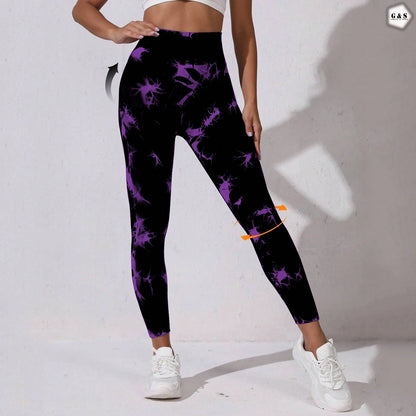 High Waist Seamless Black-Purple Butt Lifter Gym/Yoga Legging