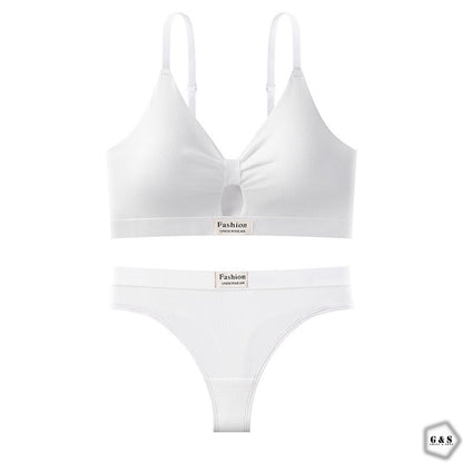 Pack Of 3 Front Bow Style Casual/Sports Bralette With T-Panty Set