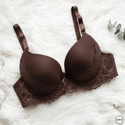 Ladies Imported Pack Of 3 Wired Lace Pushup Bras