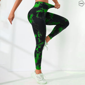 High Waist Seamless Green Printed Butt Lifter Gym/Yoga Legging