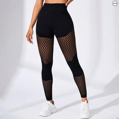 Ladies Imported Black Mesh Hole Design Butt Lifter Gym/Yoga Legging