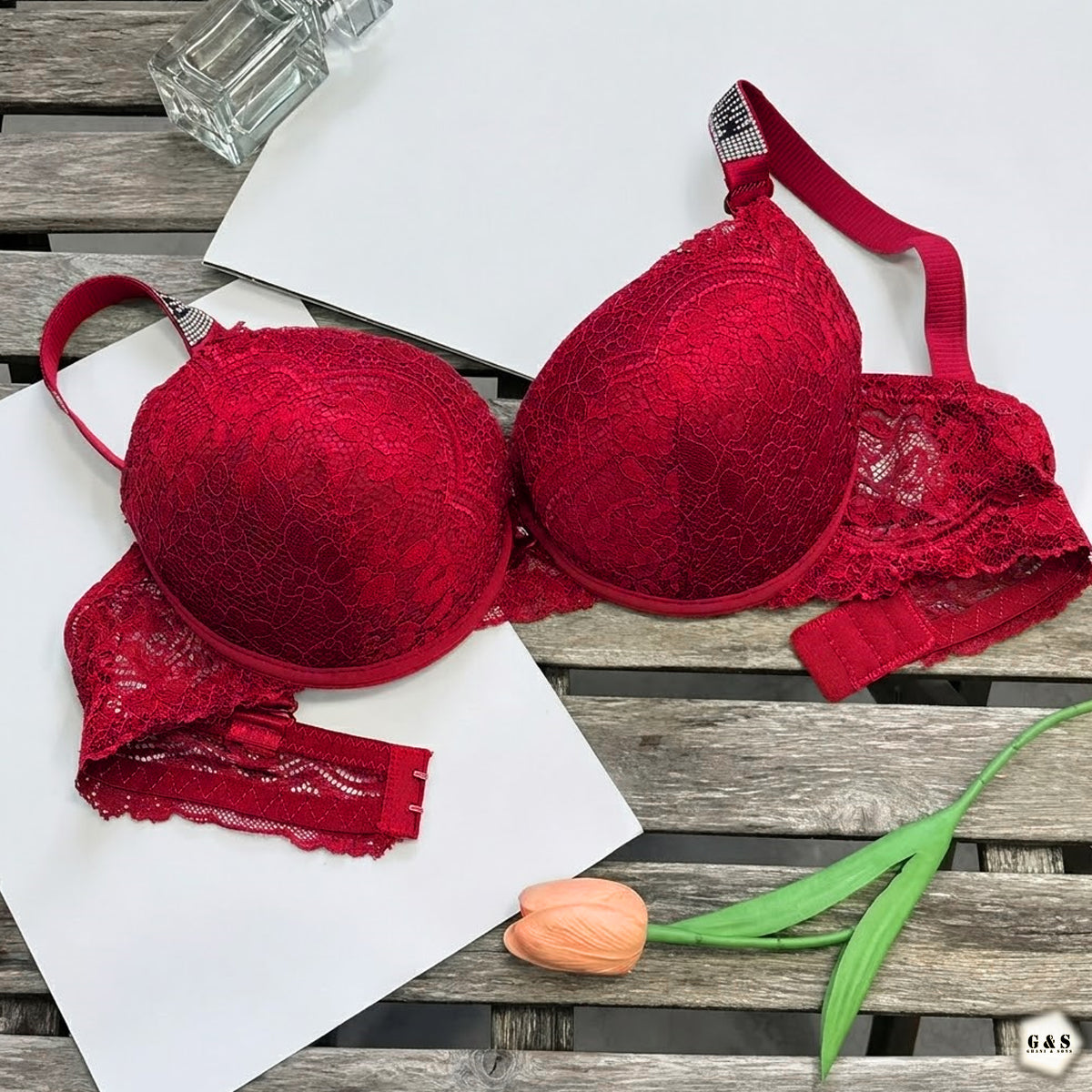 Pack Of 3 High Quality Wired Single Stones Design Padded Pushup Bras