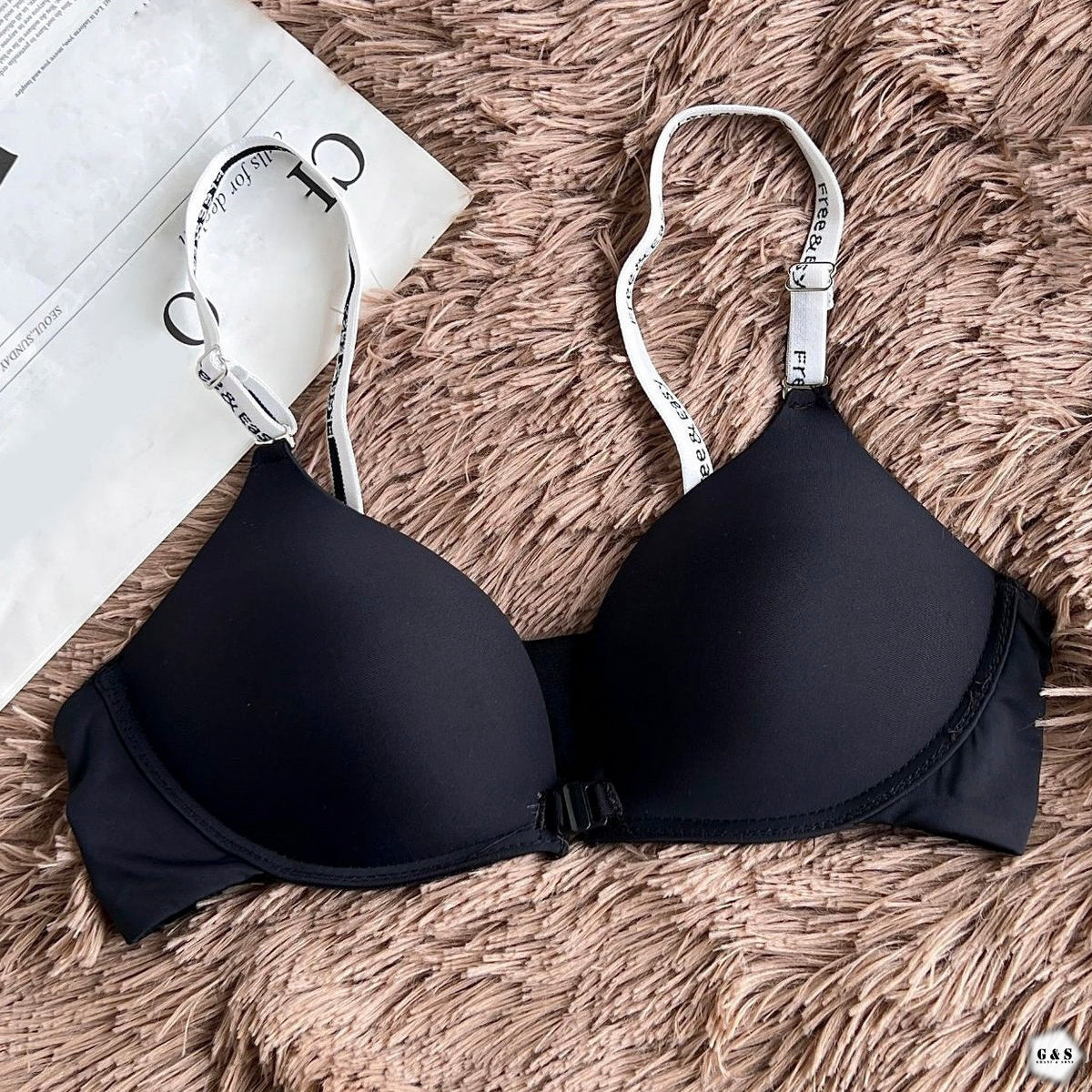 Pack Of 2 Half Cup Design Single Padded Non-Wired Front Open Pushup Bras