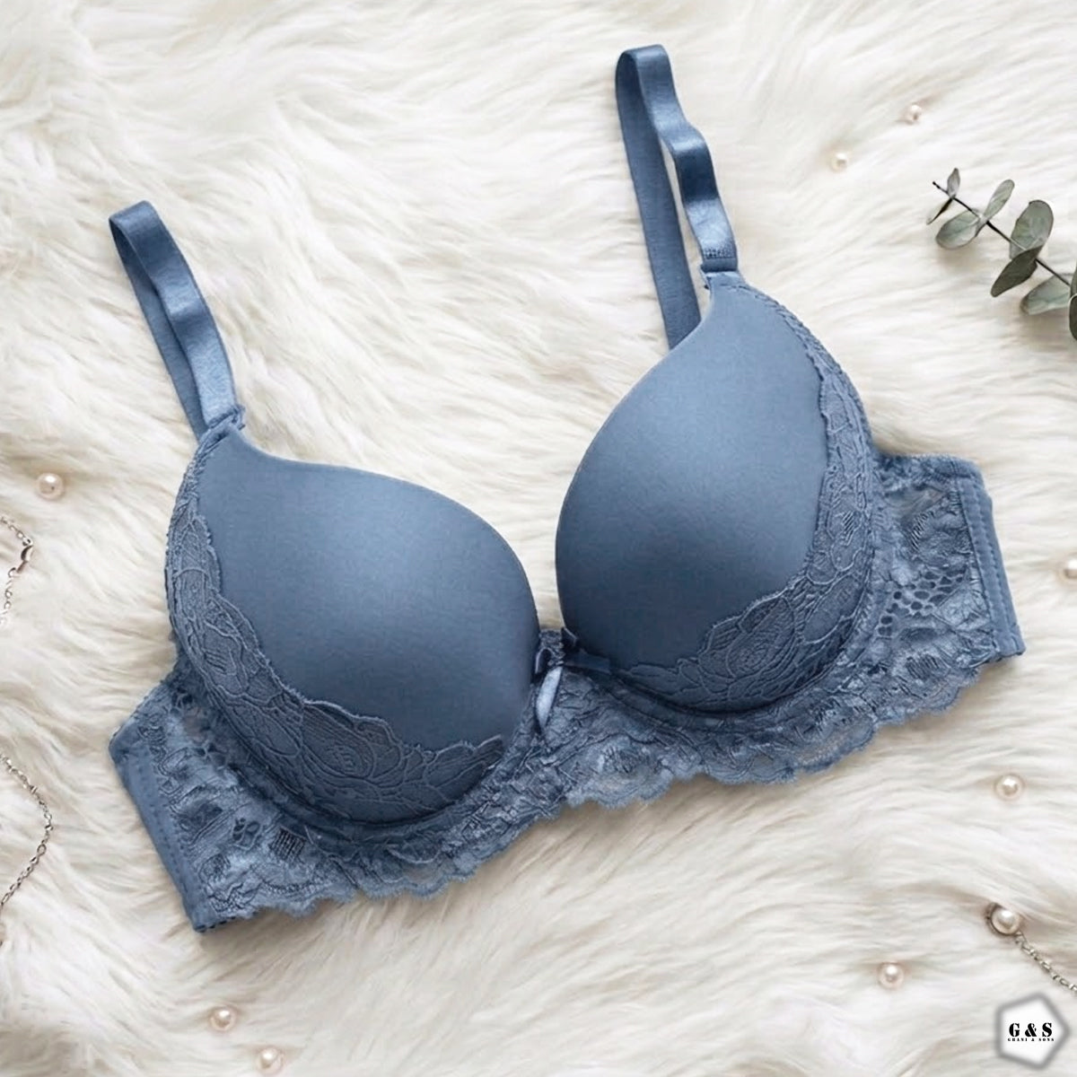 Ladies Imported Pack Of 3 Wired Lace Pushup Bras