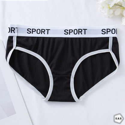 Pack Of 3 Comfortable Sports Fashion Letter Waistband Briefs