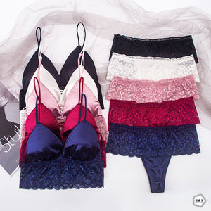 Stylish Pack Of 3 Bralette With T-Panty Sets