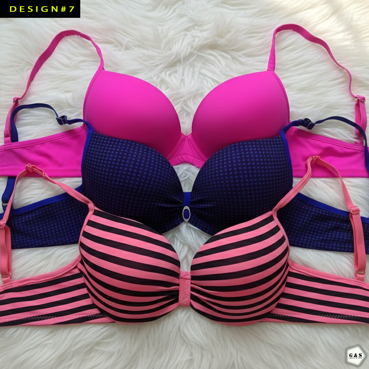 Ladies Imported 36A-B Size Pushup Pack Of 3 Single Padded Wired Bras