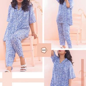 Summer Friendly Lilen Stuff Front Open Pajama Suits