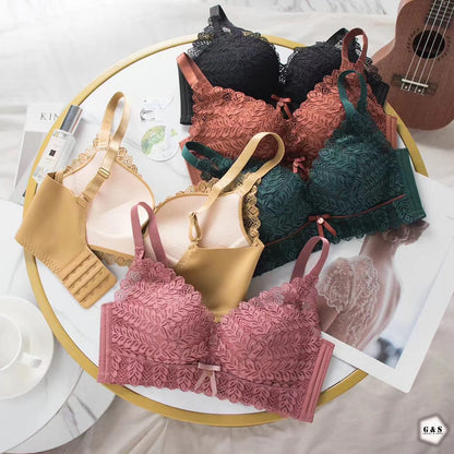 High Quality Pack Of 2 Pushup Non Wired Thick Padded Lace Bras