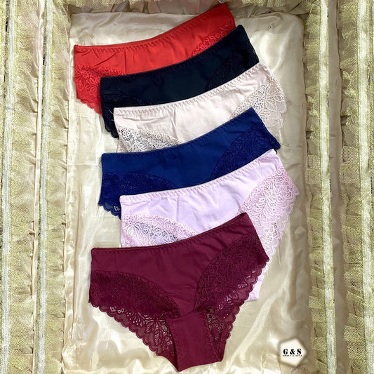 Pack of 6 Cotton Lace Panties